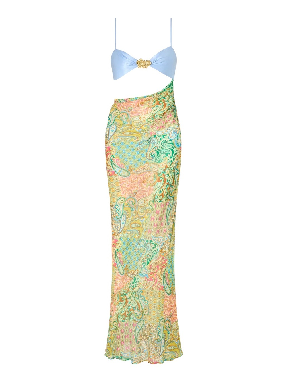 Bydee Athens Dress in Zephyrus (Light Blue & Multicolor Paisley) - size S